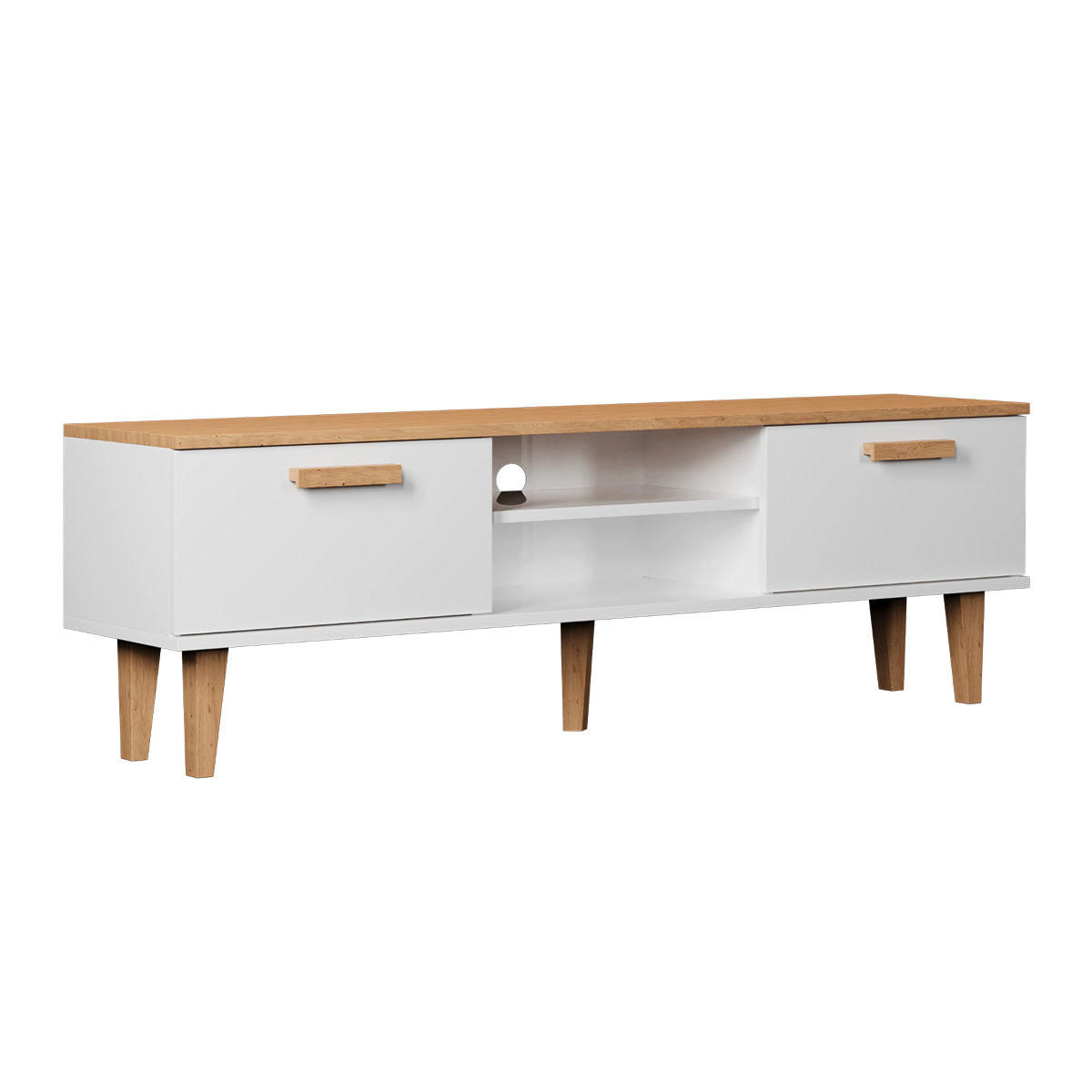 TV STOLÍK Denver Biela - biela, kompozitné drevo (160/47/35cm) - Petits-meubles