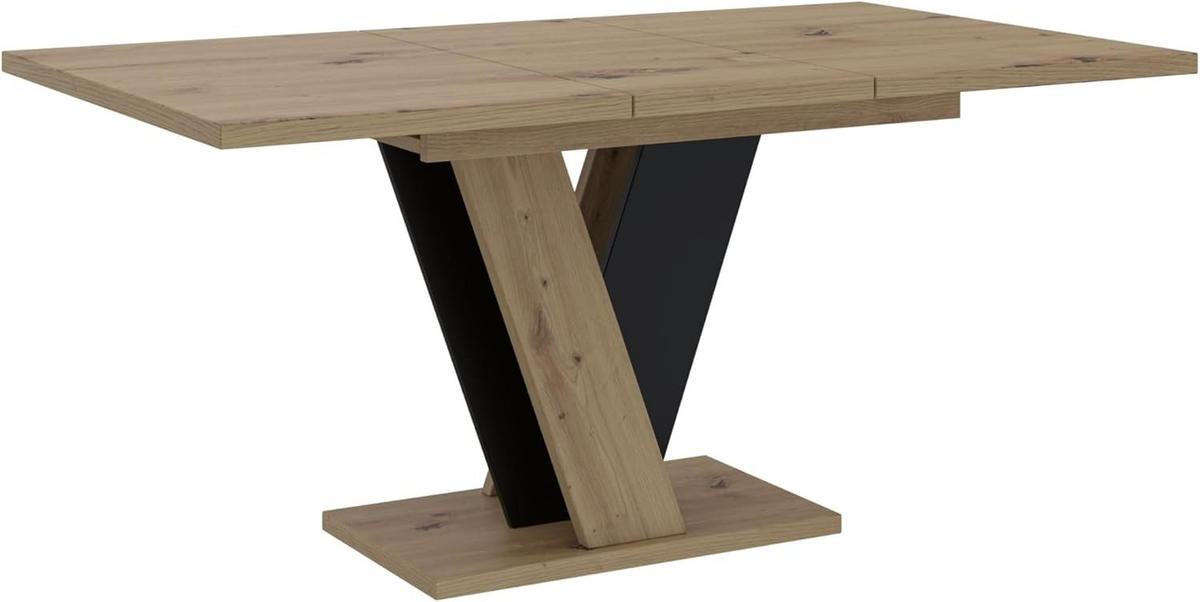 JEDÁLENSKÝ STÔL rozkladací 120–160 cm Artisan - dub artisan, kov (90/160/75cm) - Home Collective