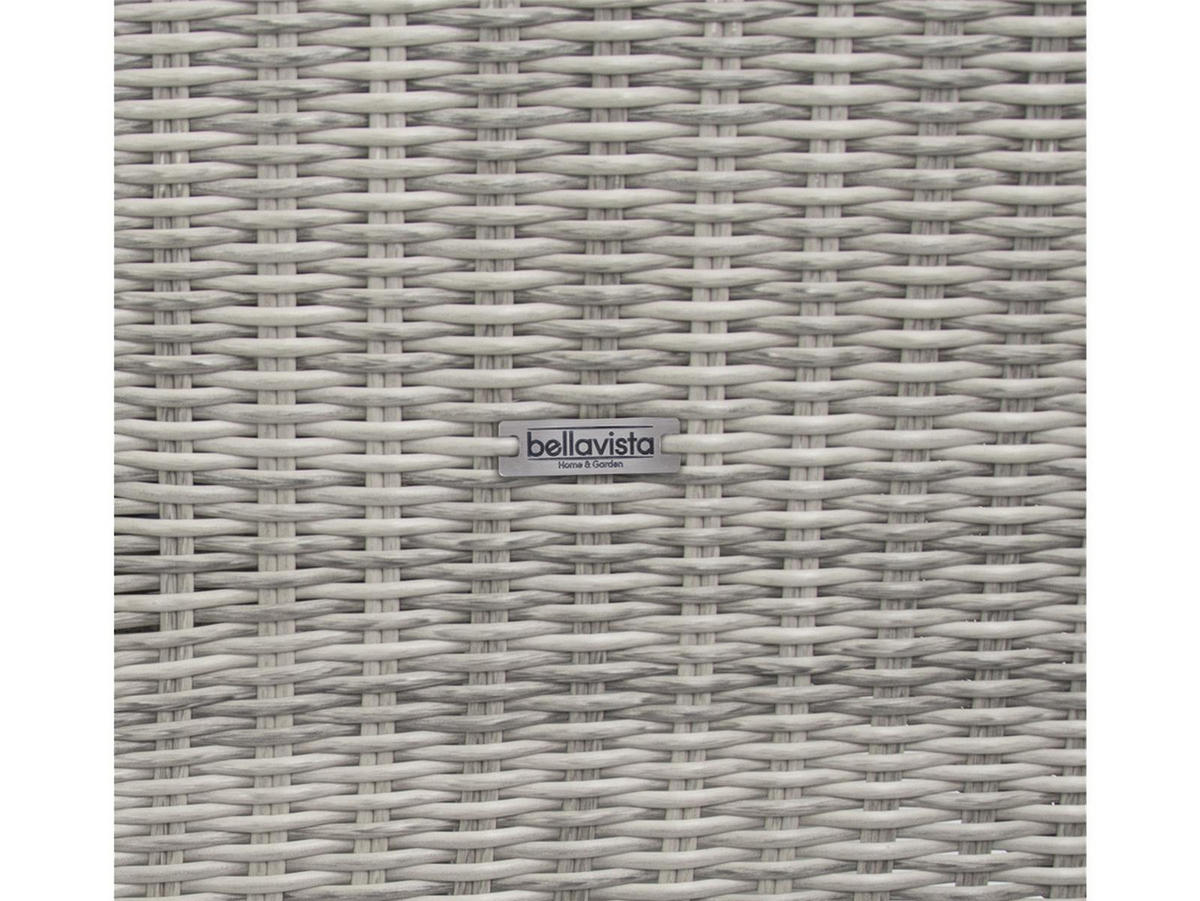 GARTEN-SITZGRUPPE Asti Grau Polyrattan für 7 Personen - Grau, Naturmaterialien - Green Spirit