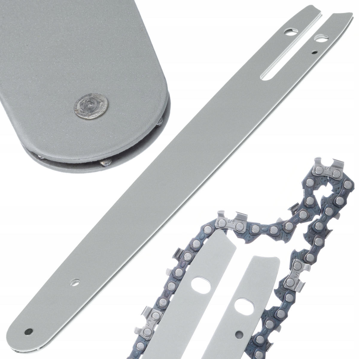FÜHRUNGSSCHIENE Universal X-tlg. Set, 20 cm, 2x Kette 1/4", Nut 1,3 mm, Handfeile mit Kurbel, gehärteter Stahl - Multicolor, Kunststoff/Metall (10/10/10cm)
