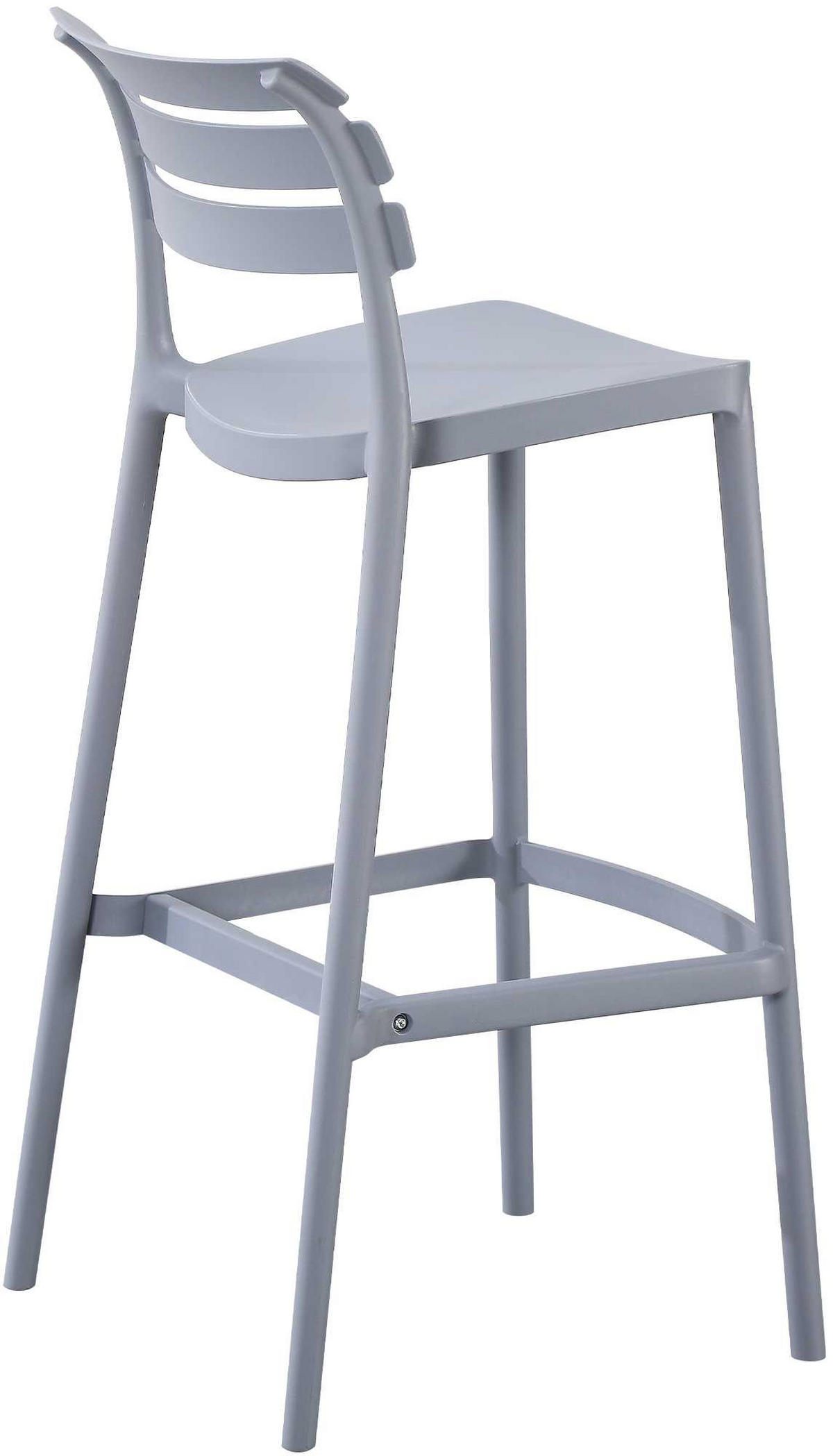 BARHOCKER Nils Lehne 49x50x99cm Kunststoff Grau Hoher - Grau, Kunststoff (49/99/50cm) - DELUKE