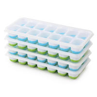 EISWÜRFELFORM 4-teiliges Set mit Deckel - Multicolor, Kunststoff (3.1/25.4/9.8cm)