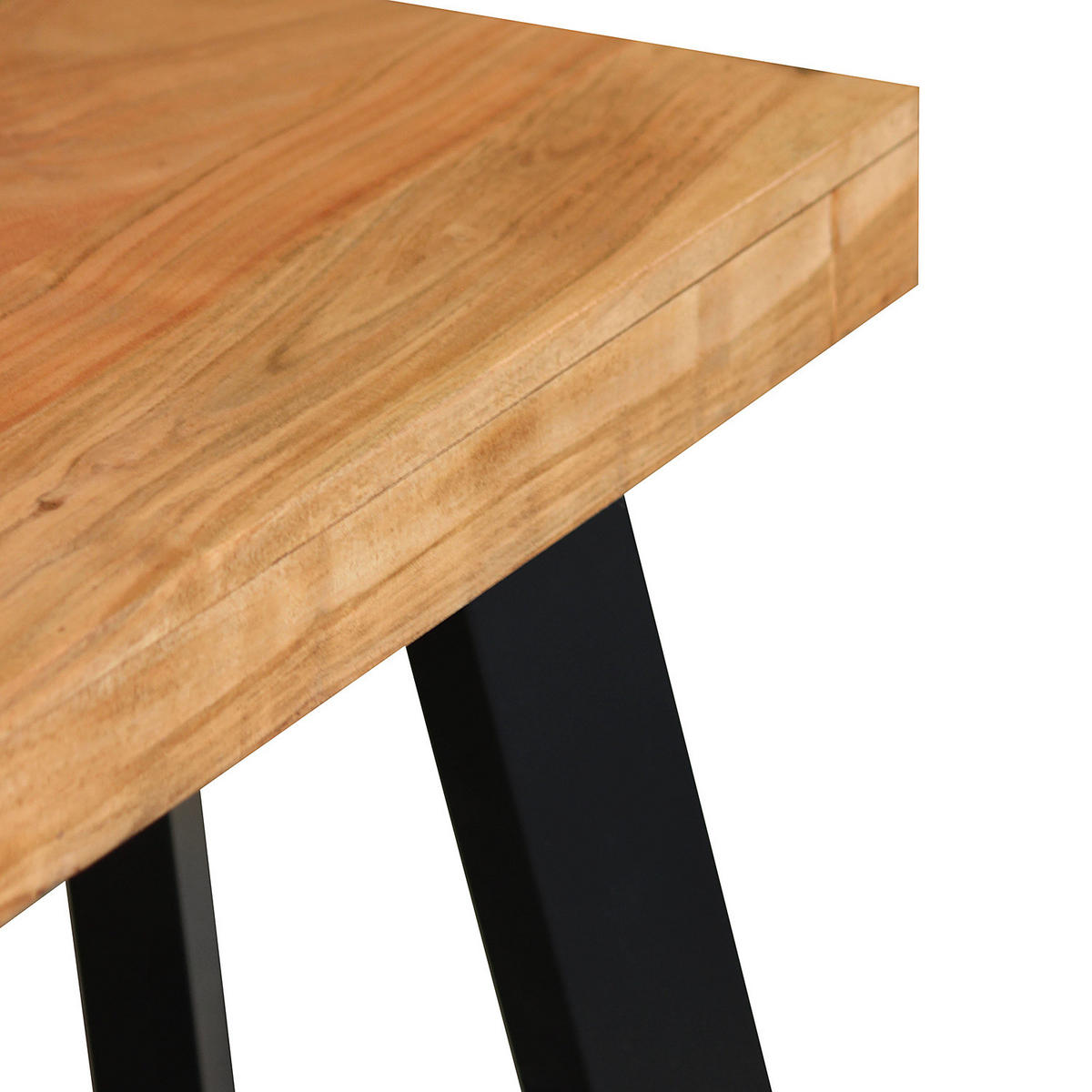 SITZBANK - Akazie massiv / Eisen - Akaziefarben, Holz (178/80/38cm) - home24