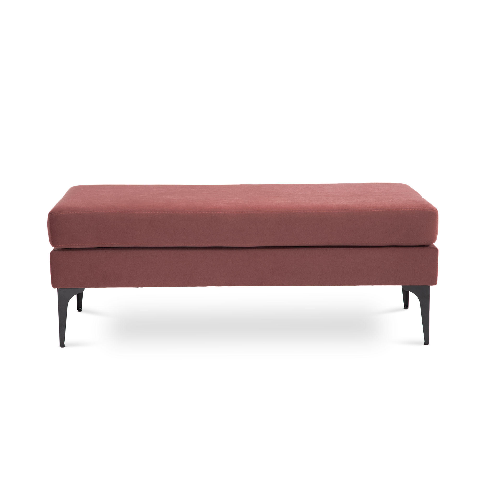 BANK/BETTENDE Max aus altrosa Samt - Pink/Schwarz, Holz/Textil (119/44.5/50.5cm) - Sicaan