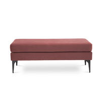 BANK/BETTENDE Max aus altrosa Samt - Pink/Schwarz, Holz/Textil (119/44.5/50.5cm) - Sicaan