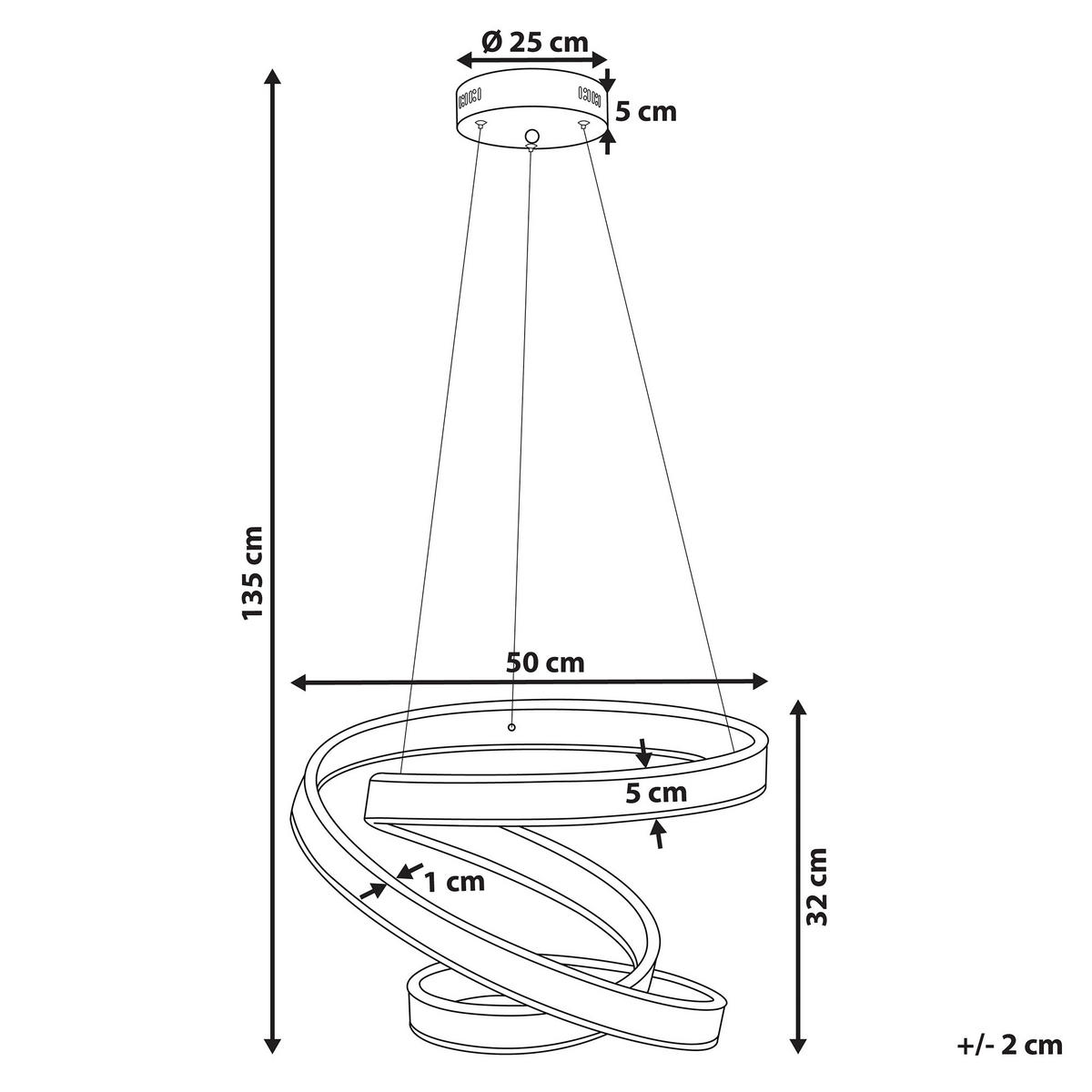HÄNGELEUCHTE Wanli 50/50/135 cm - Goldfarben, Metall (50/50/135cm) - Beliani