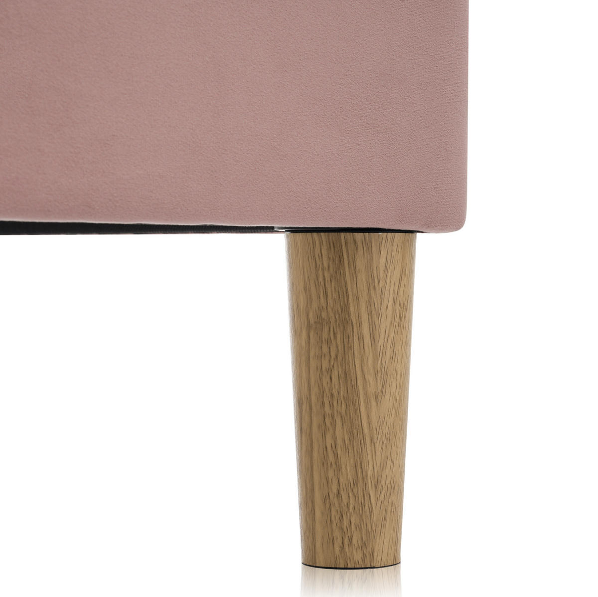 BETT mit LED-Kopfteil 90x200 cm Samt Pink - Pink, Metall (90/200cm) - Meubliv