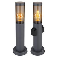 WEGELEUCHTE BOSTON Edelstahl Anthrazit 2er Set - Anthrazit, Metall (7.6/7.6/45cm) - Globo Lighting