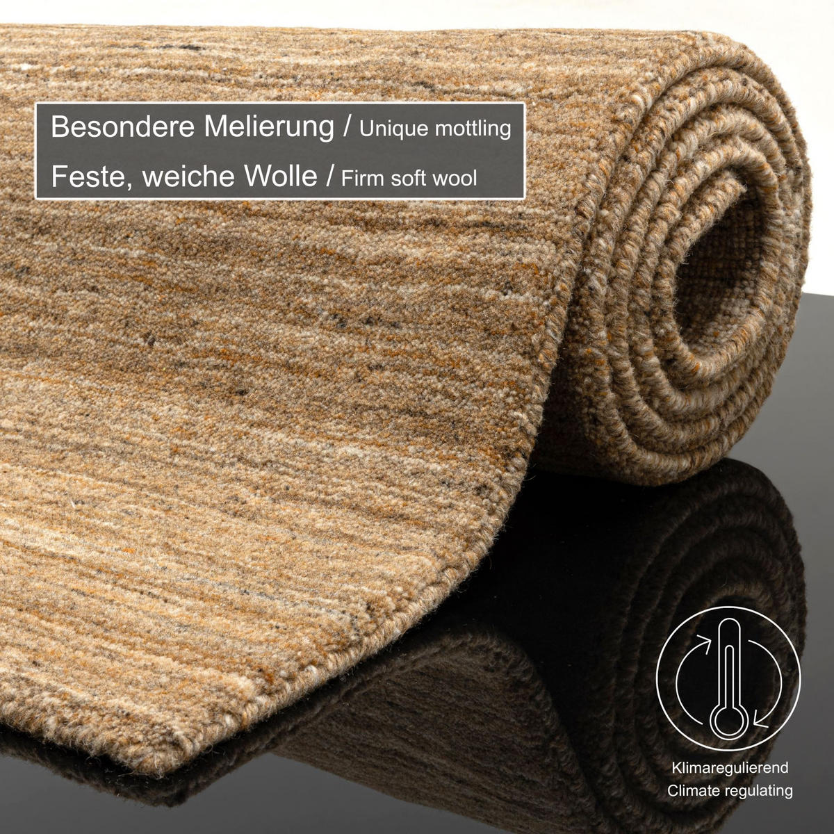 HANDWEBTEPPICH Pure 250x350 cm - Currygelb, Textil (250/350cm) - THEKO
