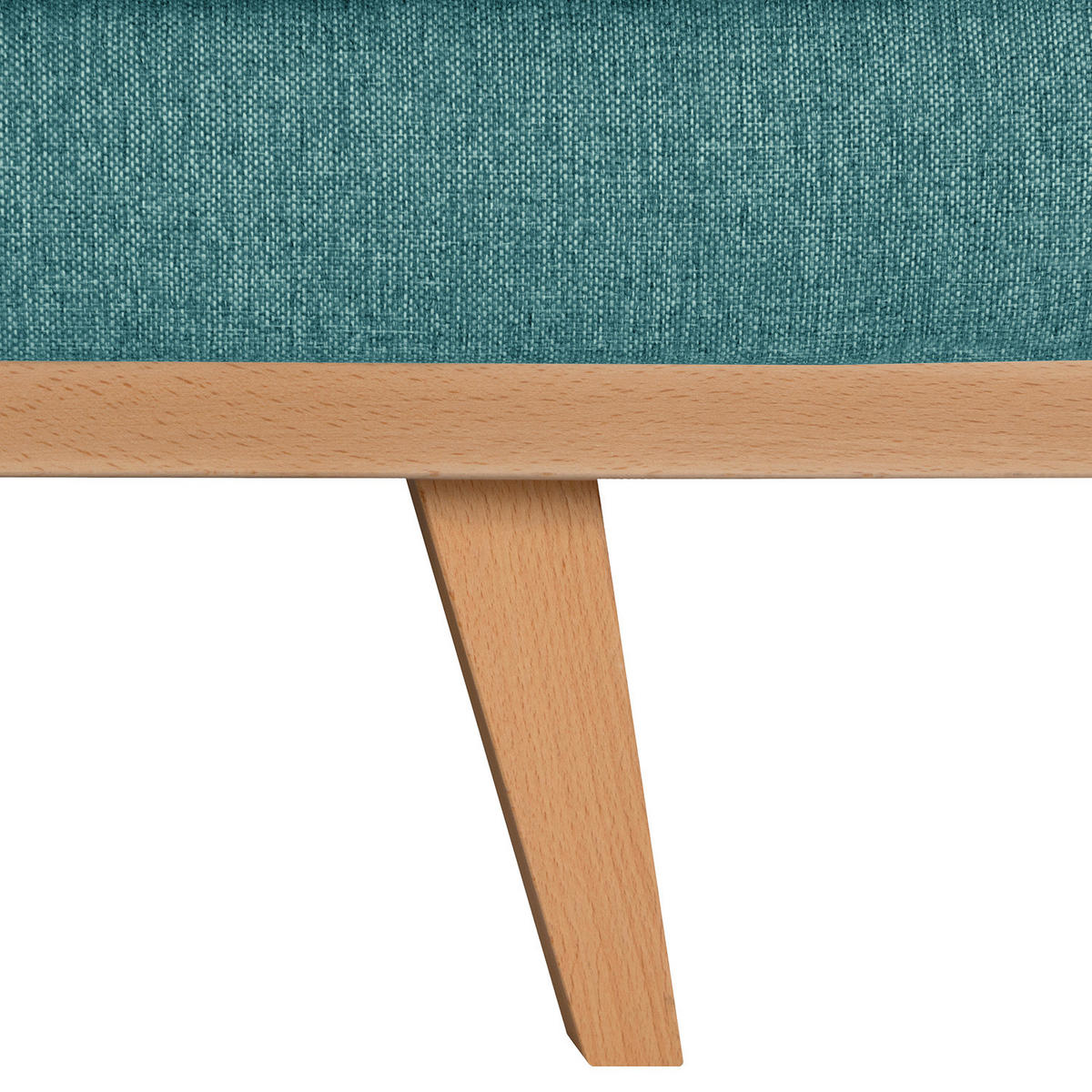 HOCKERBANK - Buchefarben/Petrol, Buchenholz/Textil (180/43/81cm) - home24