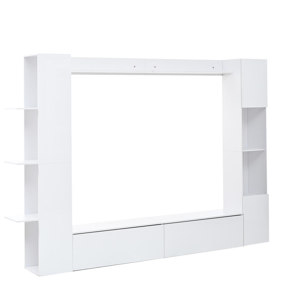 TV-ELEMENT 245/30/170 cm Weiß mit Türanschlag wechselbar und Stauraum (4 Stück) - Weiß, Holz (228/170/30cm) - Oxeza
