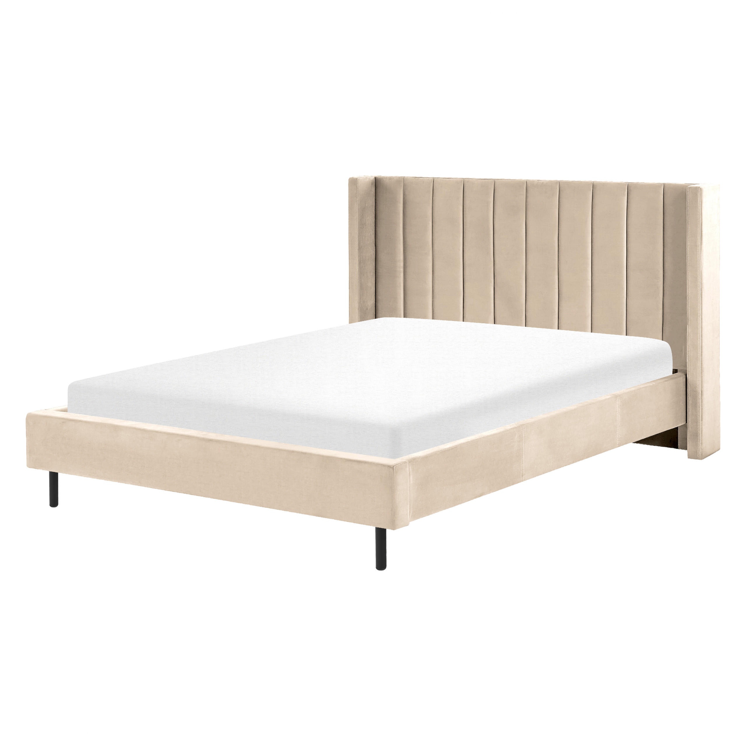 BETT mit Lattenrost 160x200 cm Beige Villette - Beige, Textil (160/200cm) - Beliani