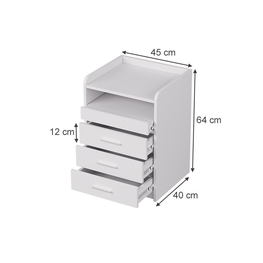 NACHTTISCH Edis Weiß 2er Set - Weiß, Holzwerkstoff (45/64/40cm) - Vicco