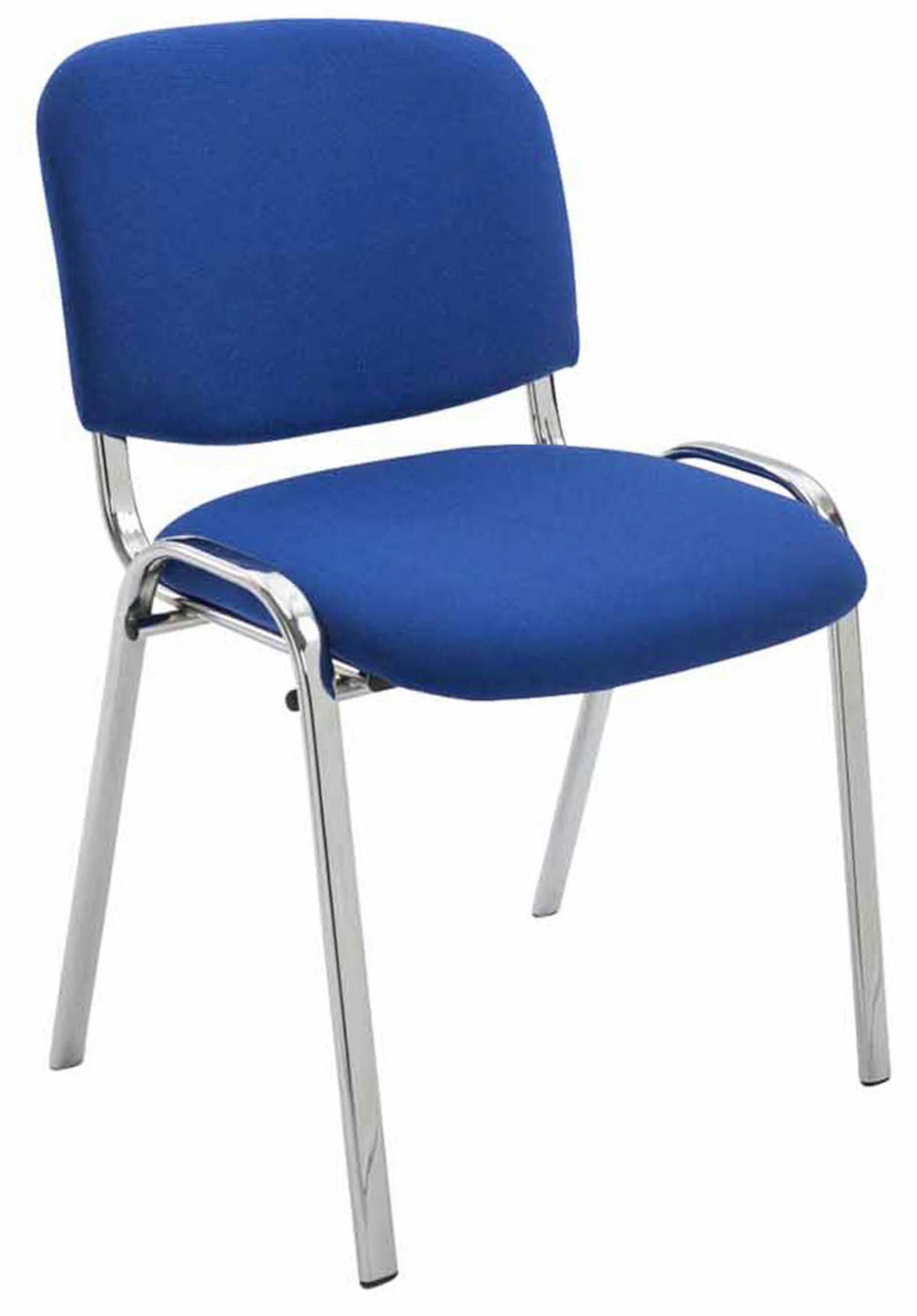 BESUCHERSTUHL 4er Set Stoff blau - Blau, Textil/Metall (54/79/64cm) - CLP