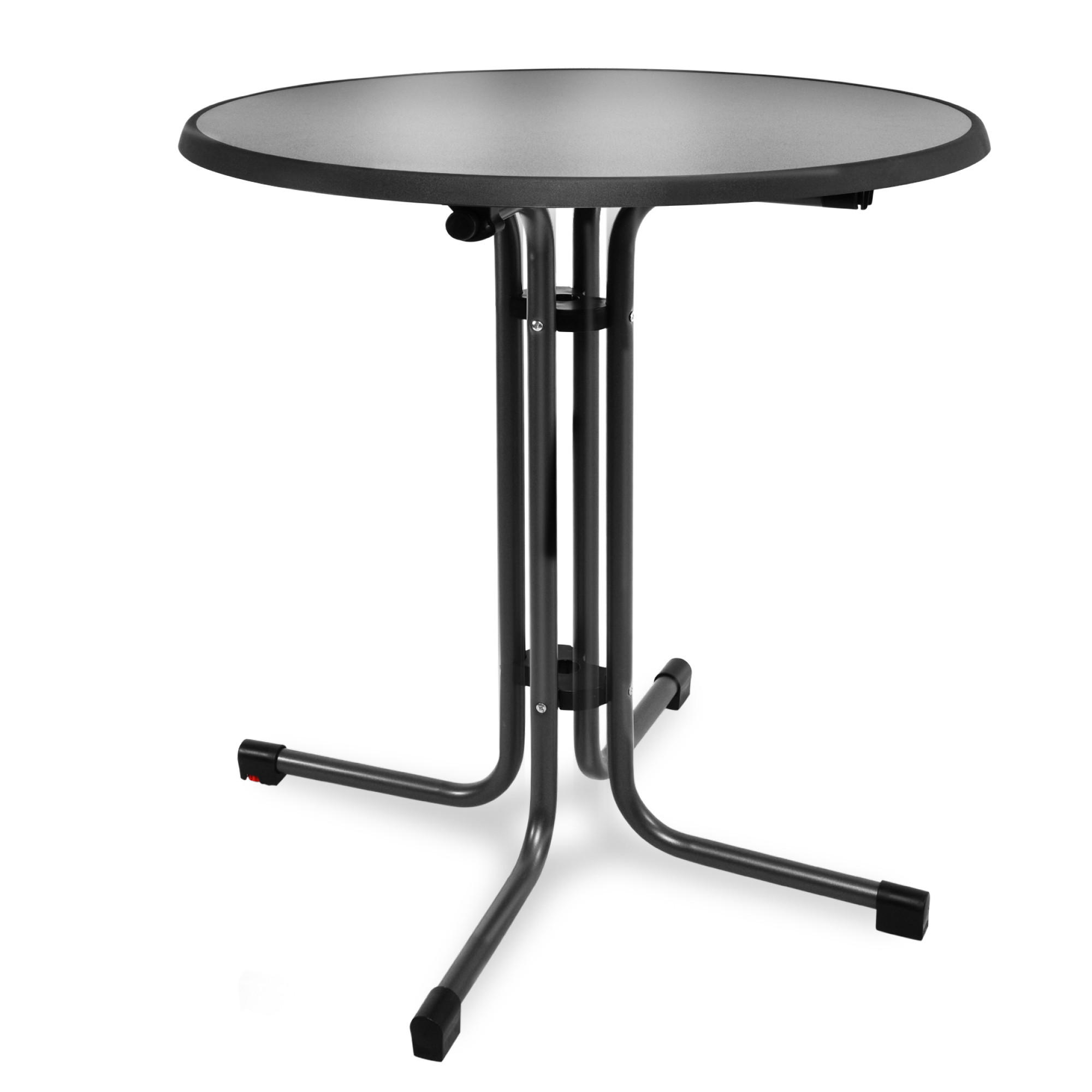 Beautissu Bistrotisch Schwarz 80x70x80 cm