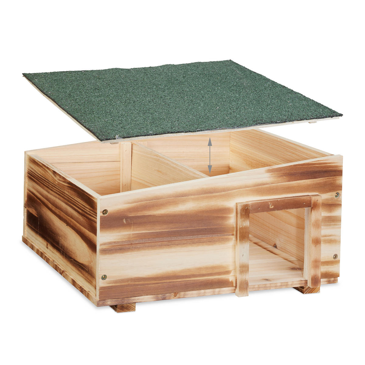 IGELHAUS - Braun, Holz/Kunststoff (40/21.5/40cm) - Relaxdays