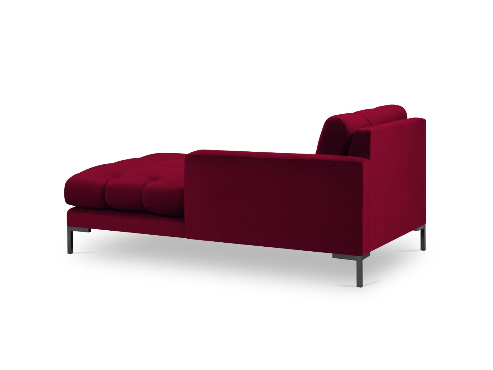 CHAISELONGUE rechts Mamaia aus Samt rot - Rot, Textil (102/75/185cm) - Micadoni