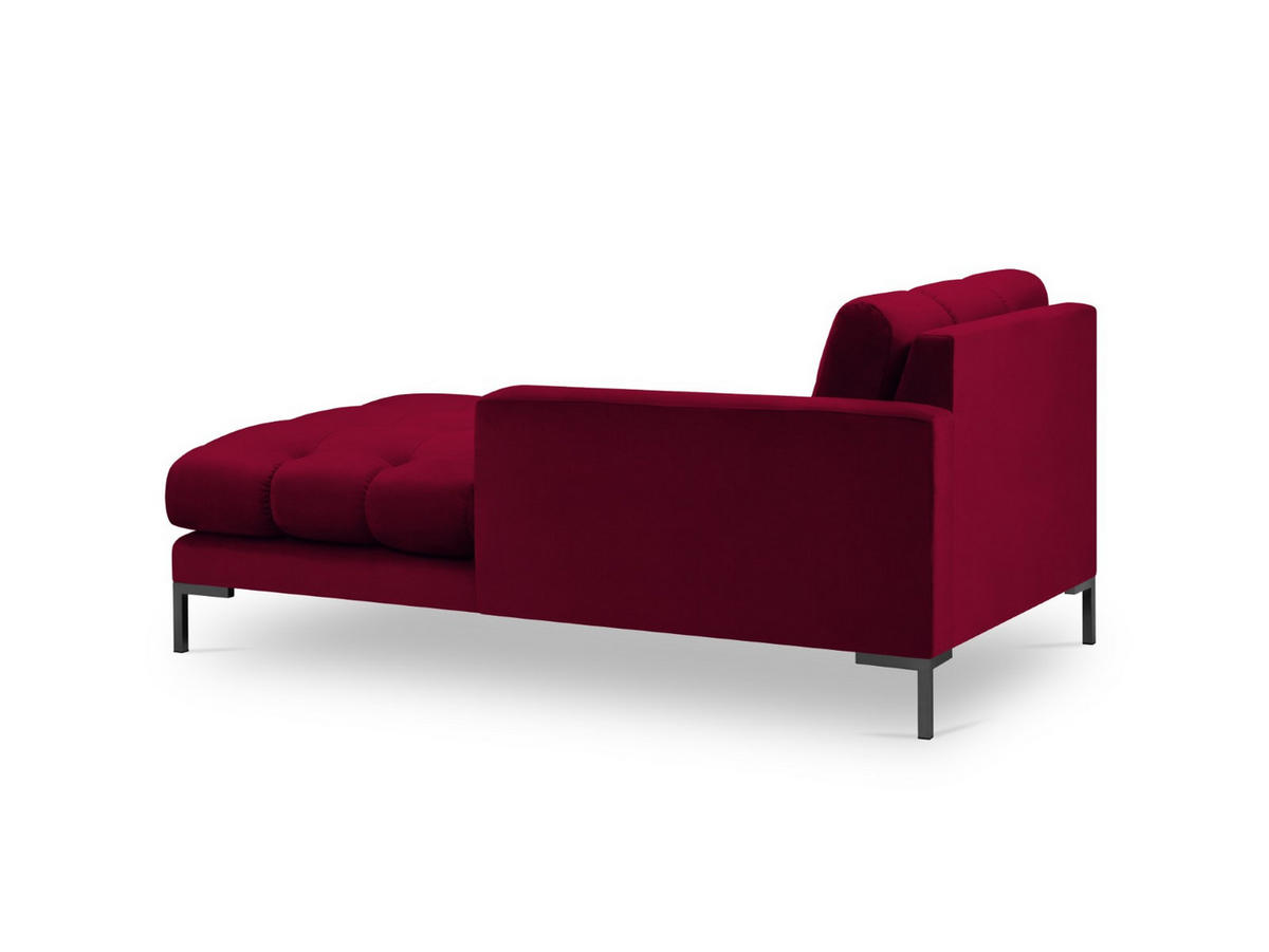 CHAISELONGUE rechts Mamaia aus Samt rot - Rot, Textil (102/75/185cm) - Micadoni
