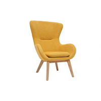 SESSEL Samt Senfgelb ESKUA - Gelb, Textil (87/105/76cm) - Miliboo