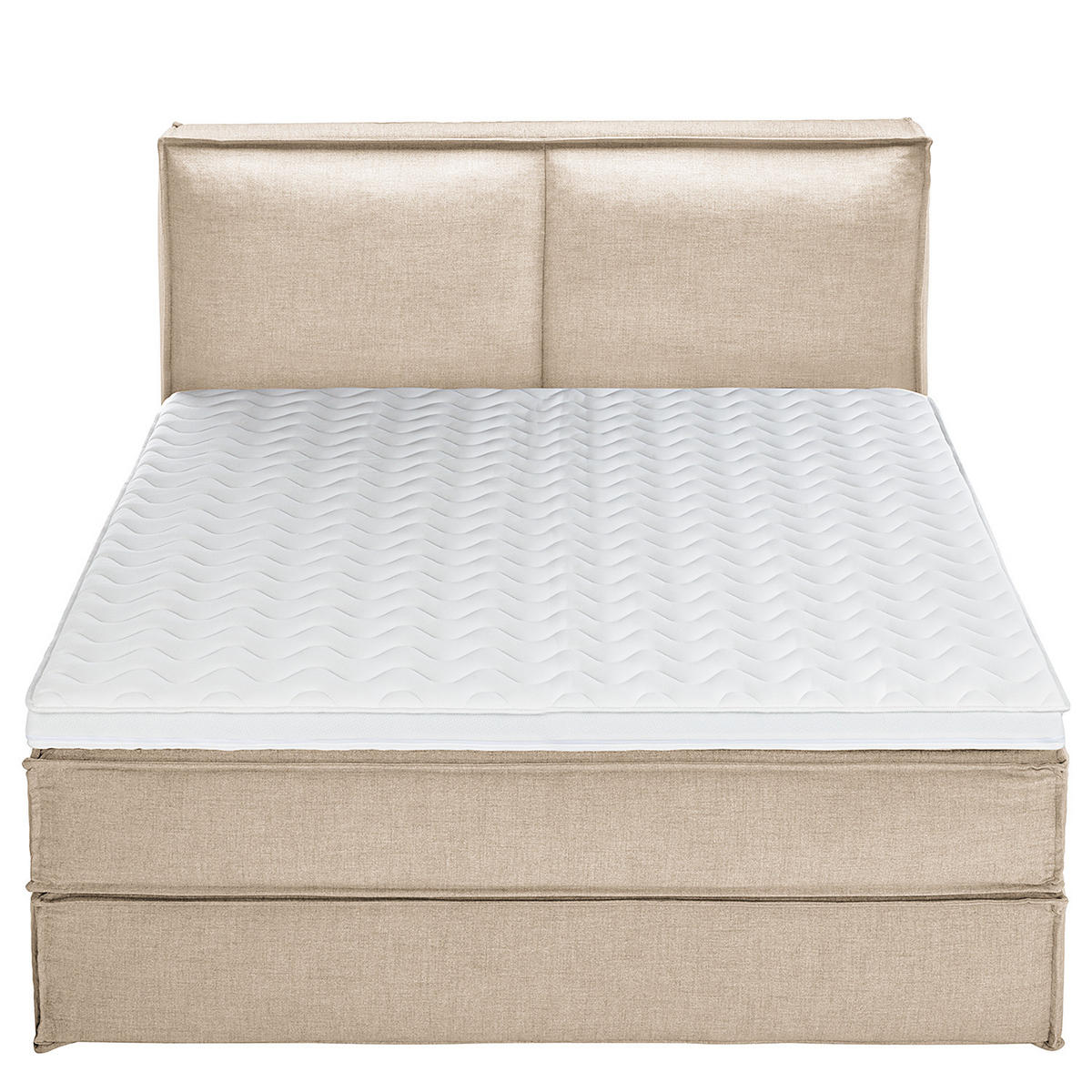 BOXSPRINGBETT mit Kopfteil - Premium - Beige, Textil (160/200cm) - home24