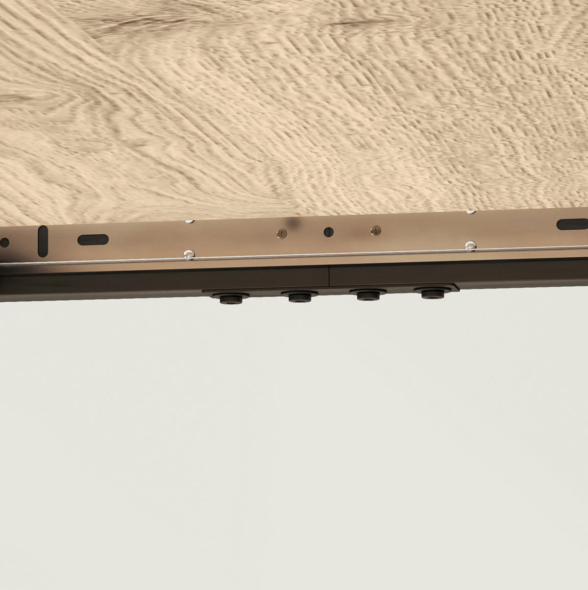 ESSTISCH aus MDF 160x75x77 cm Natur ausziehbar mit versteckter Einlegeplatte und Stahlgestell - Braun, Holzwerkstoff (160/75/77cm) - Modfu