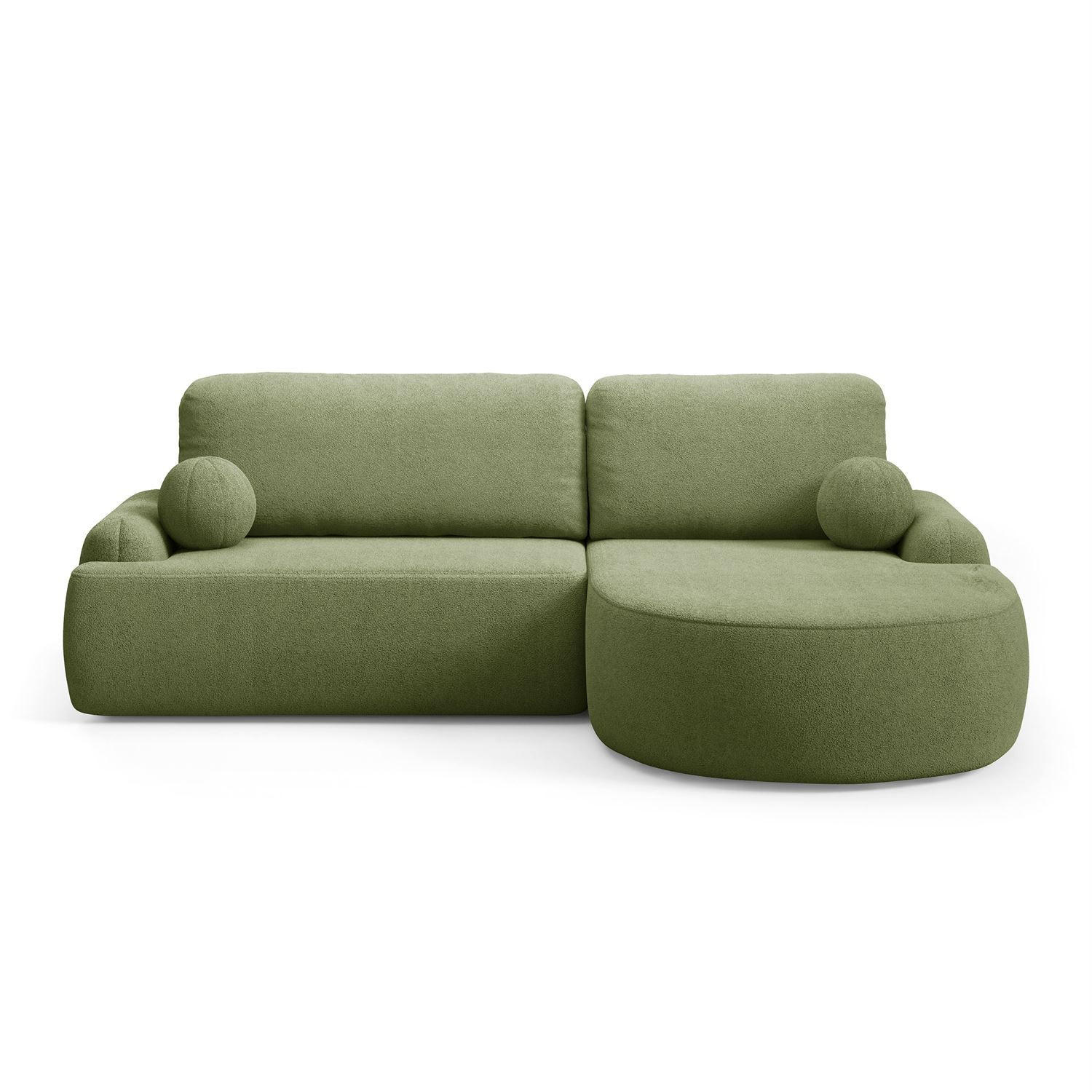 ECKSOFA CLEO mit Schlaffunktion Version Rechte QUELLE 38 - Grün, Kunststoff (264/172cm) - Lookway