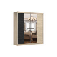 SCHIEBETÜRENSCHRANK - KALLAS Sonoma + Zirbelkiefer - Sonoma Eiche, Holzwerkstoff/Metall (203/218/61cm) - Möblo
