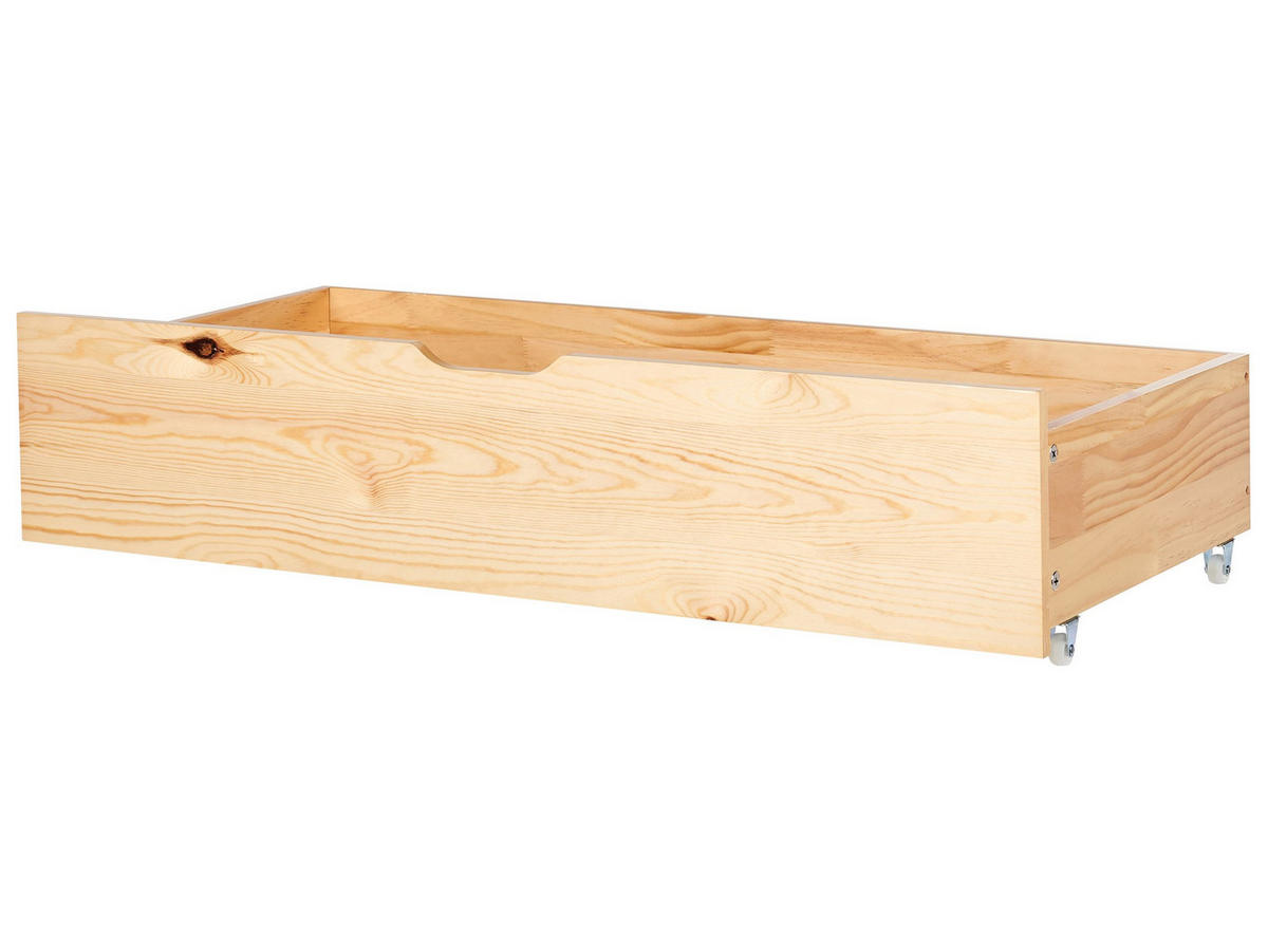 BETTSCHUBLADE 2er set Heller Holzfarbton Olendon - Hellbraun, Holz - Beliani