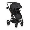KINDERWAGEN Rafaello 2 in 1 schwarz mbaubar, Sportsitz, Fußabdeckung, Tasche - Schwarz, Metall (96/59/109cm) - Moni