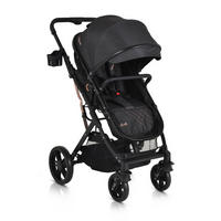 KINDERWAGEN Rafaello 2 in 1 schwarz mbaubar, Sportsitz, Fußabdeckung, Tasche - Schwarz, Metall (96/59/109cm) - Moni