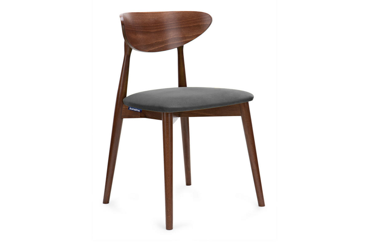 ESSZIMMERSTÜHLE RABI (2er-Set), grau / Nussbaum mittel - Haselnussfarben/Grau, Holz/Buchenholz (47/79/45cm) - KONSIMO®
