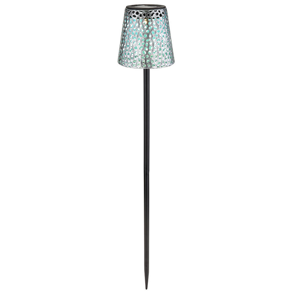 LED SOLAR WEGELEUCHTE Metall Silber - Silberfarben, Metall (12/12/70cm) - Globo Lighting