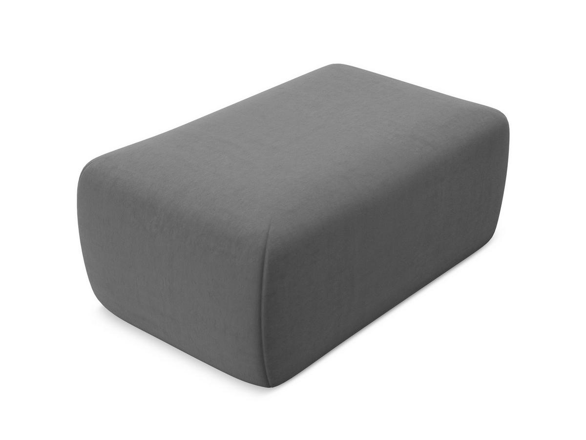 POUF Samt Stoff Grau - Schwarz/Grau, Kunststoff/Textil (102/40/62cm) - Makamii