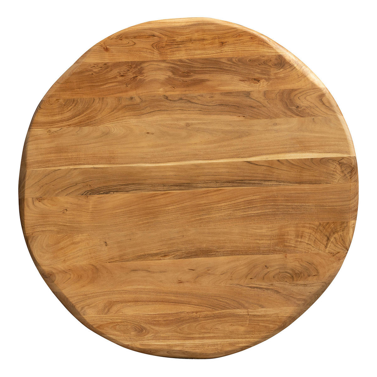 ESSTISCH mit Massivholzplatte - Akazie massiv / Eisen - Akazie Braun / Schwarz - Schwarz/Braun, Holz/Metall (140/140/76cm) - home24