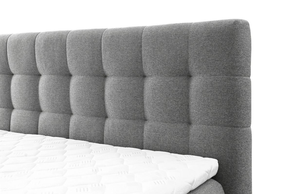 BOXSPRINGBETT BLAKE Bonellmatratze Topper 140x200 Grau - Grau, Holz (140/200cm) - Furnistar
