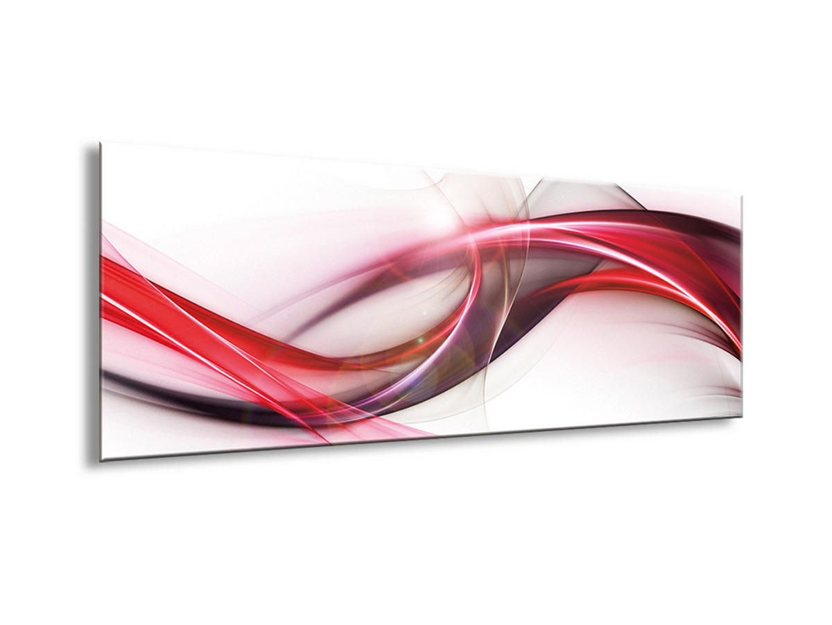 GLASBILD 80x30 cm Abstrakt Rot Violett - Weiß, Glas (80/30cm) - artissimo