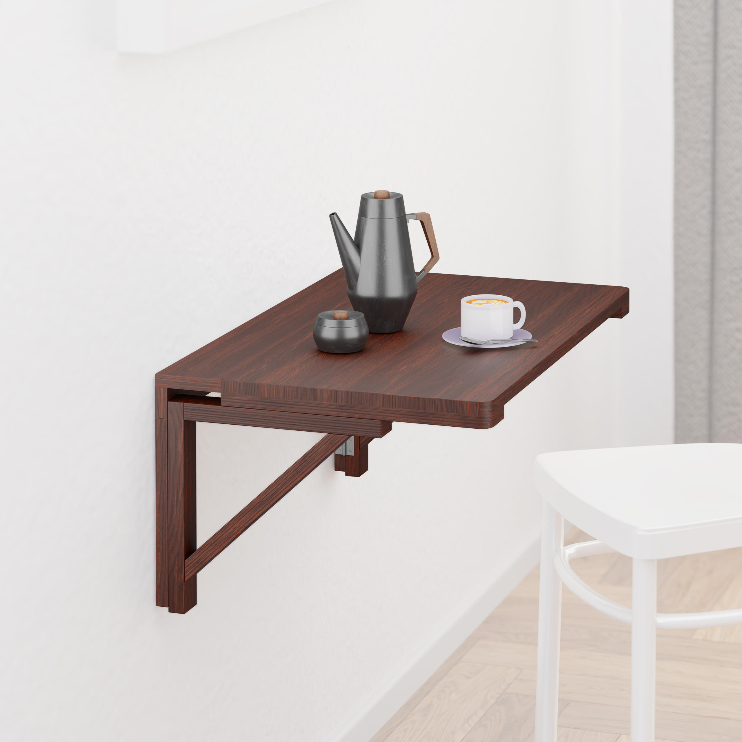 WAND-KLAPPTISCH - Dunkelbraun, Holz (60/27/40cm) - Relaxdays