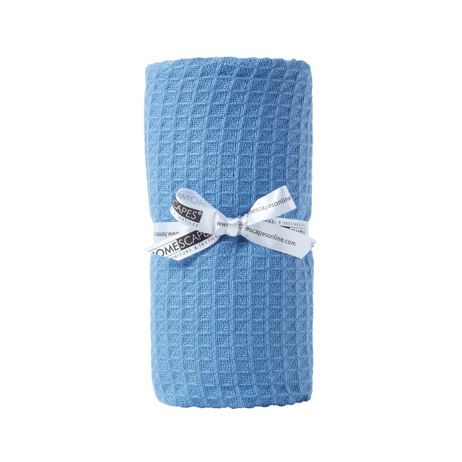 BABYDECKE Waffelpiqué 125/150 cm, Bio-Baumwolle - Blau, Textil (125/150cm) - Homescapes