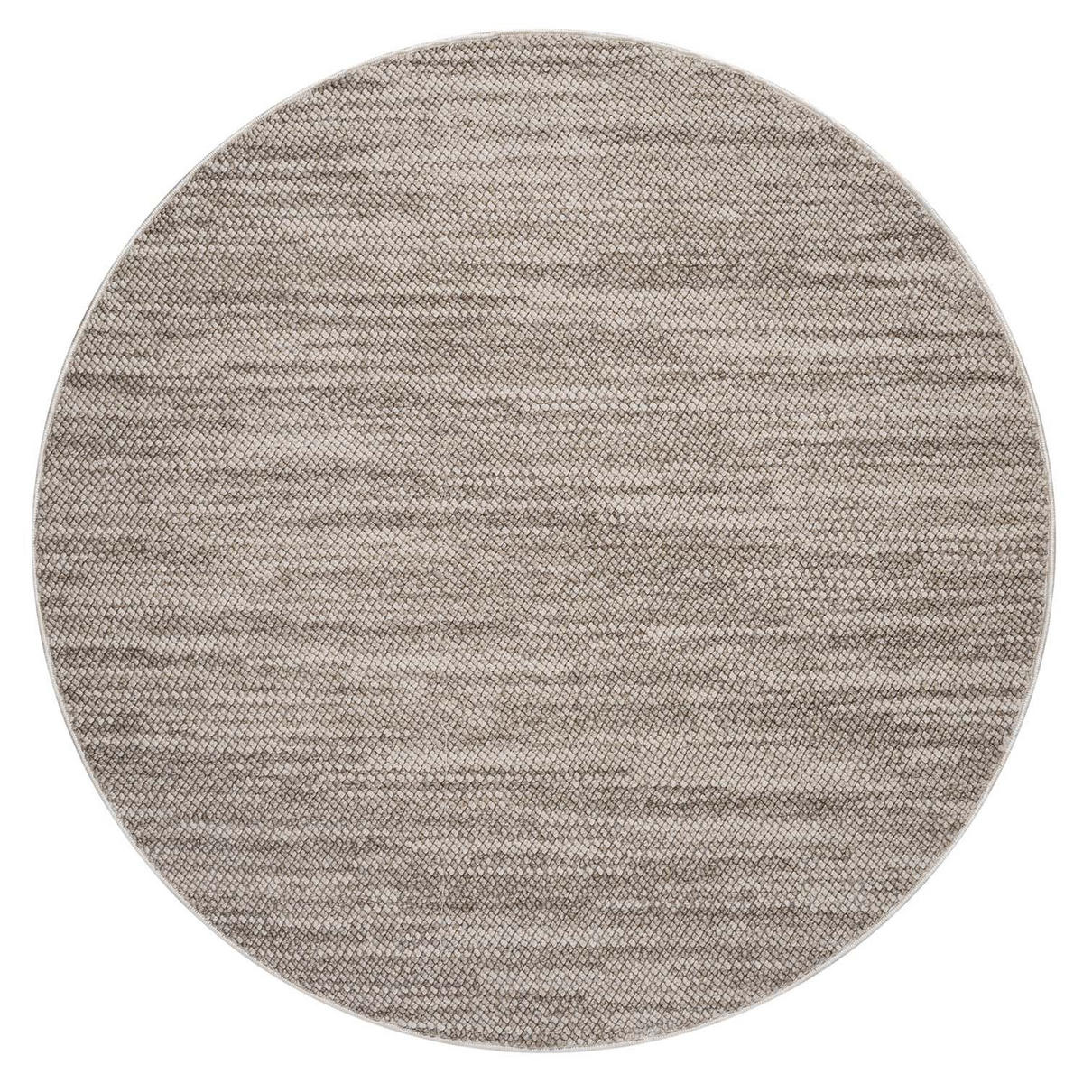 KURZFLOR-TEPPICH Lindo 8843 Taupe 120x120 cm Rund - Taupe, Textil (120/120cm) - carpet city
