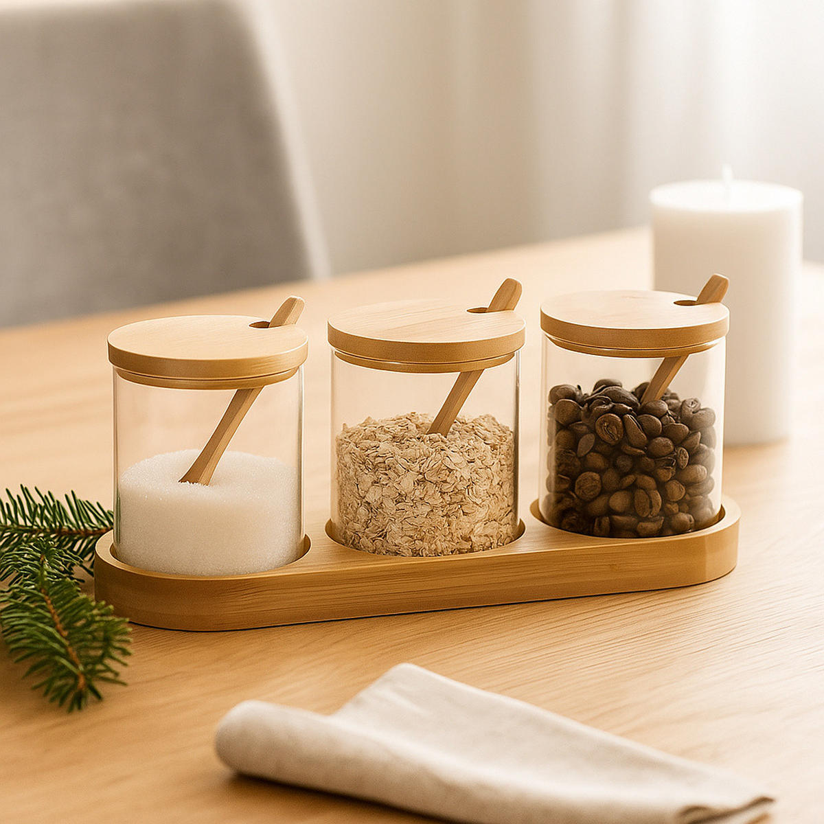 GEWÜRZGLÄSER Yulea 3x Ø 8,5 cm - Braun, Glas (10/10/16cm) - Excellent Houseware