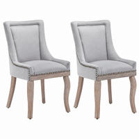 ESSZIMMERSTUHL gepolstert Samt Grau mit Massivholzrahmen 2er-Set - Grau, Holz (61/91/55cm) - Meubliv