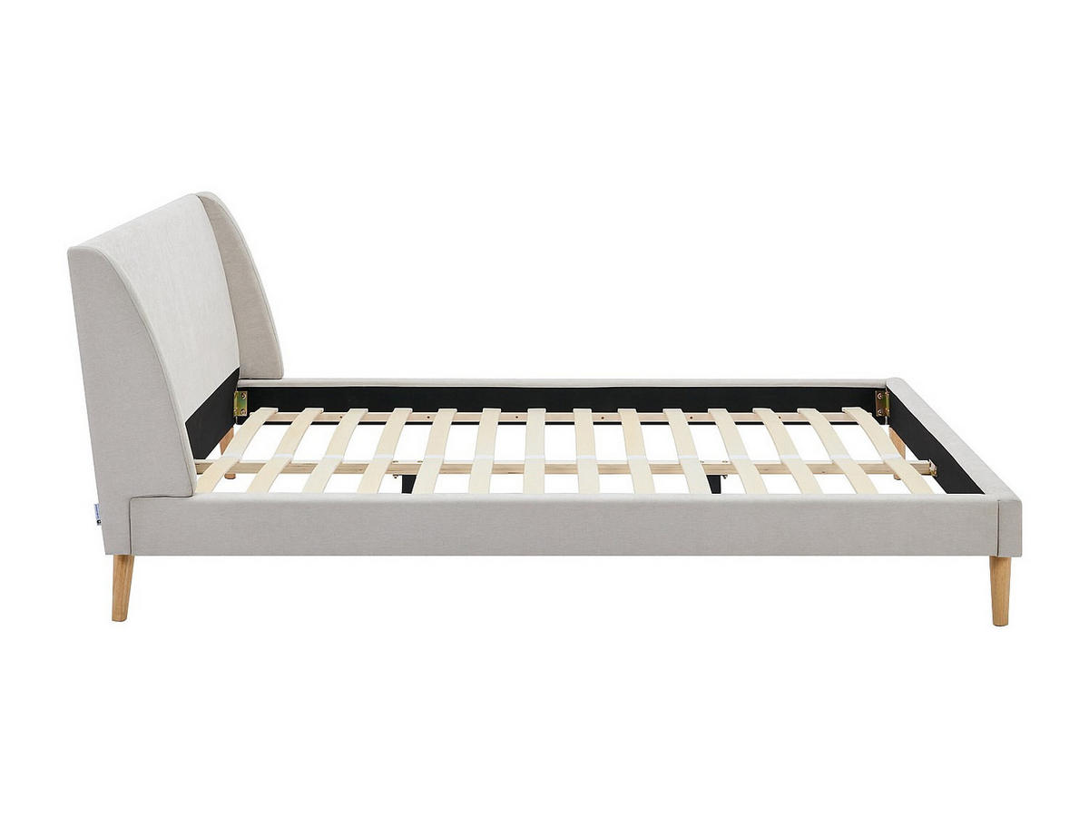BETTRAHMEN - 2 Personen - stoff - beige Benedicte - Weiß, Textil (160/200cm) - Vente-Unique