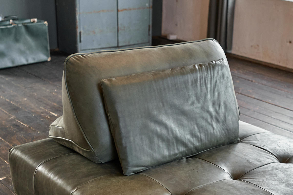 RÜCKENKISSEN WIOLO Grün Leder - Grün, Leder (80/46cm) - KAWOLA