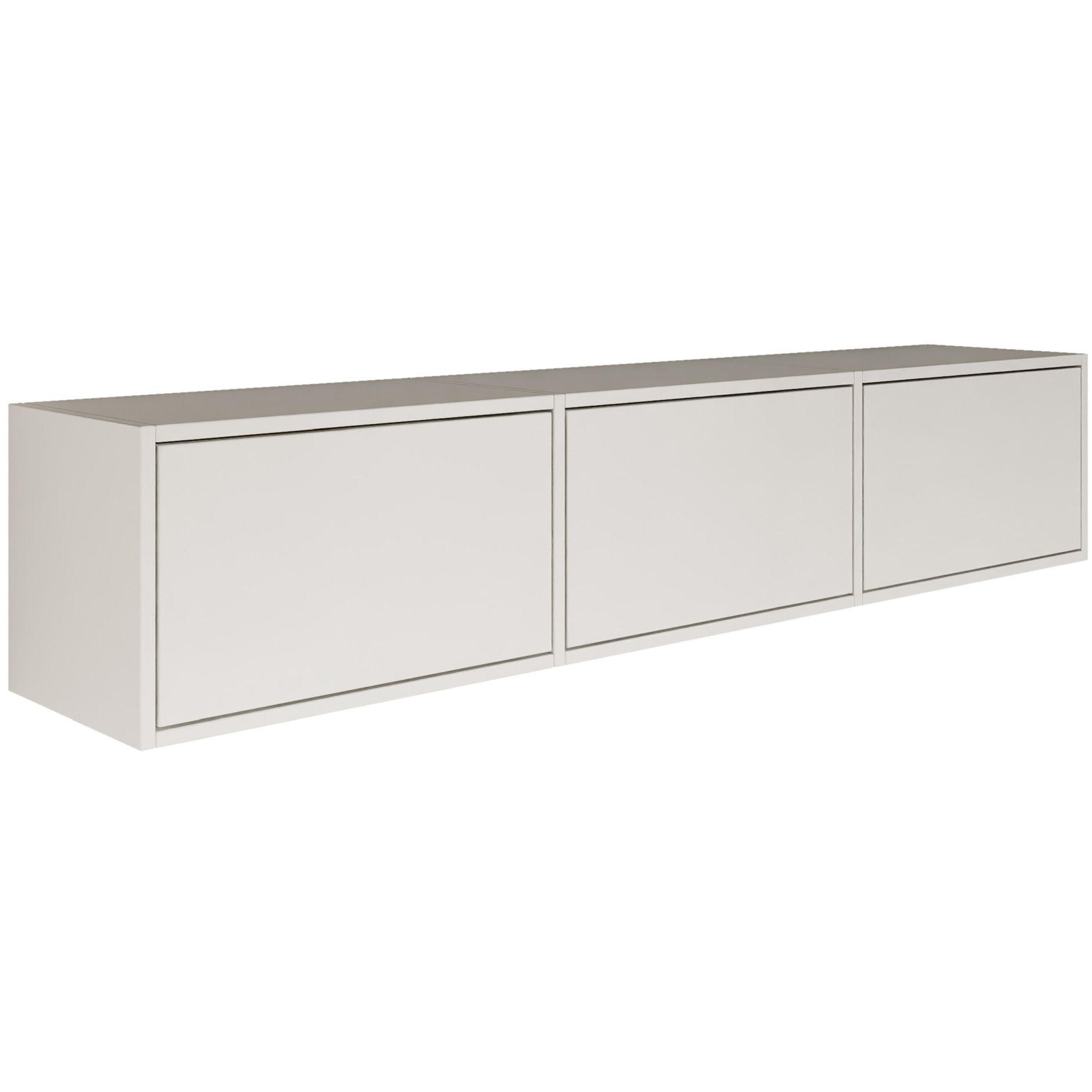 TV-LOWBOARD hängend, 3 Klappen, Weiß, 150 cm - Weiß, Holzwerkstoff (150.1/30/30cm) - Selsey