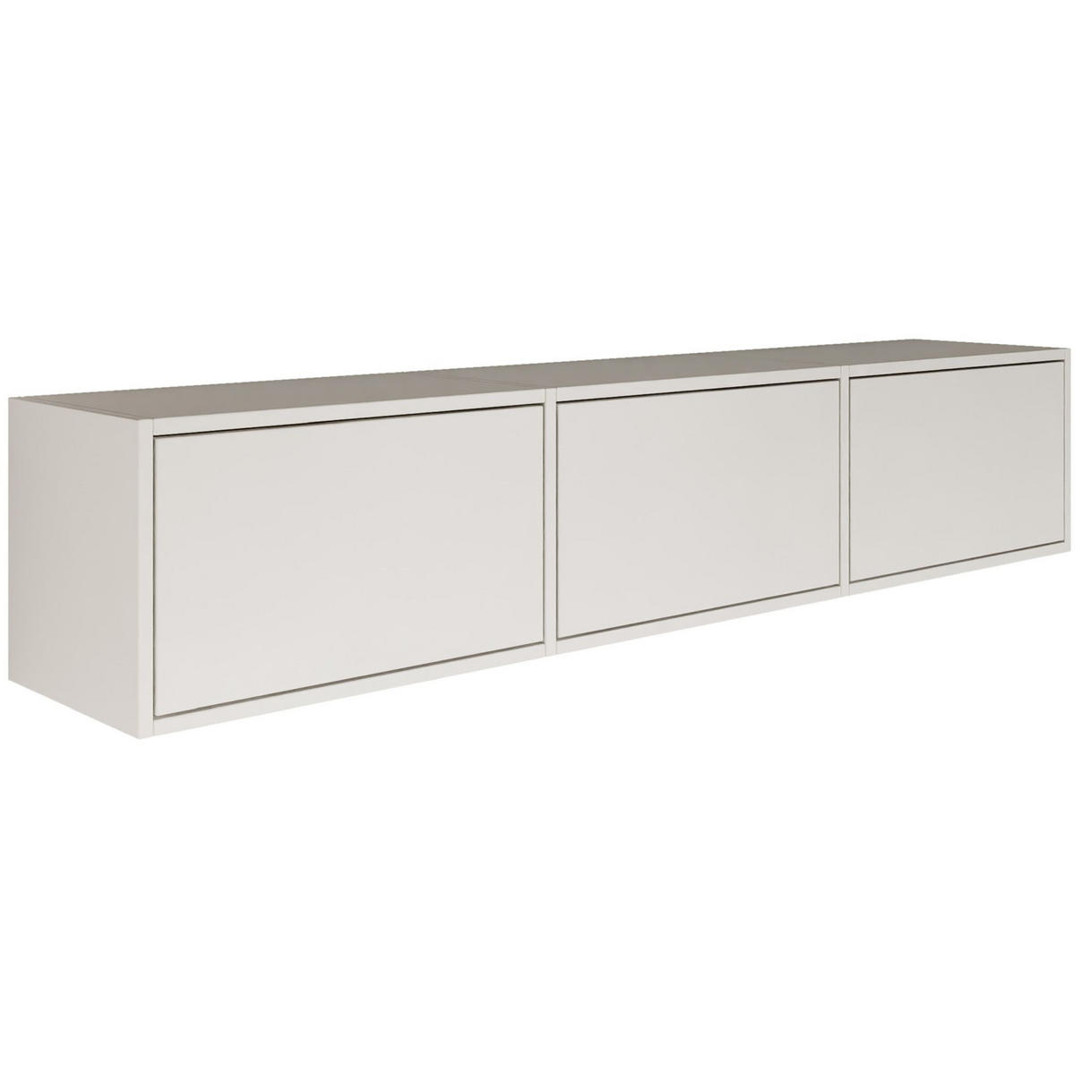 TV-LOWBOARD hängend, 3 Klappen, Weiß, 150 cm - Weiß, Holzwerkstoff (150.1/30/30cm) - Selsey
