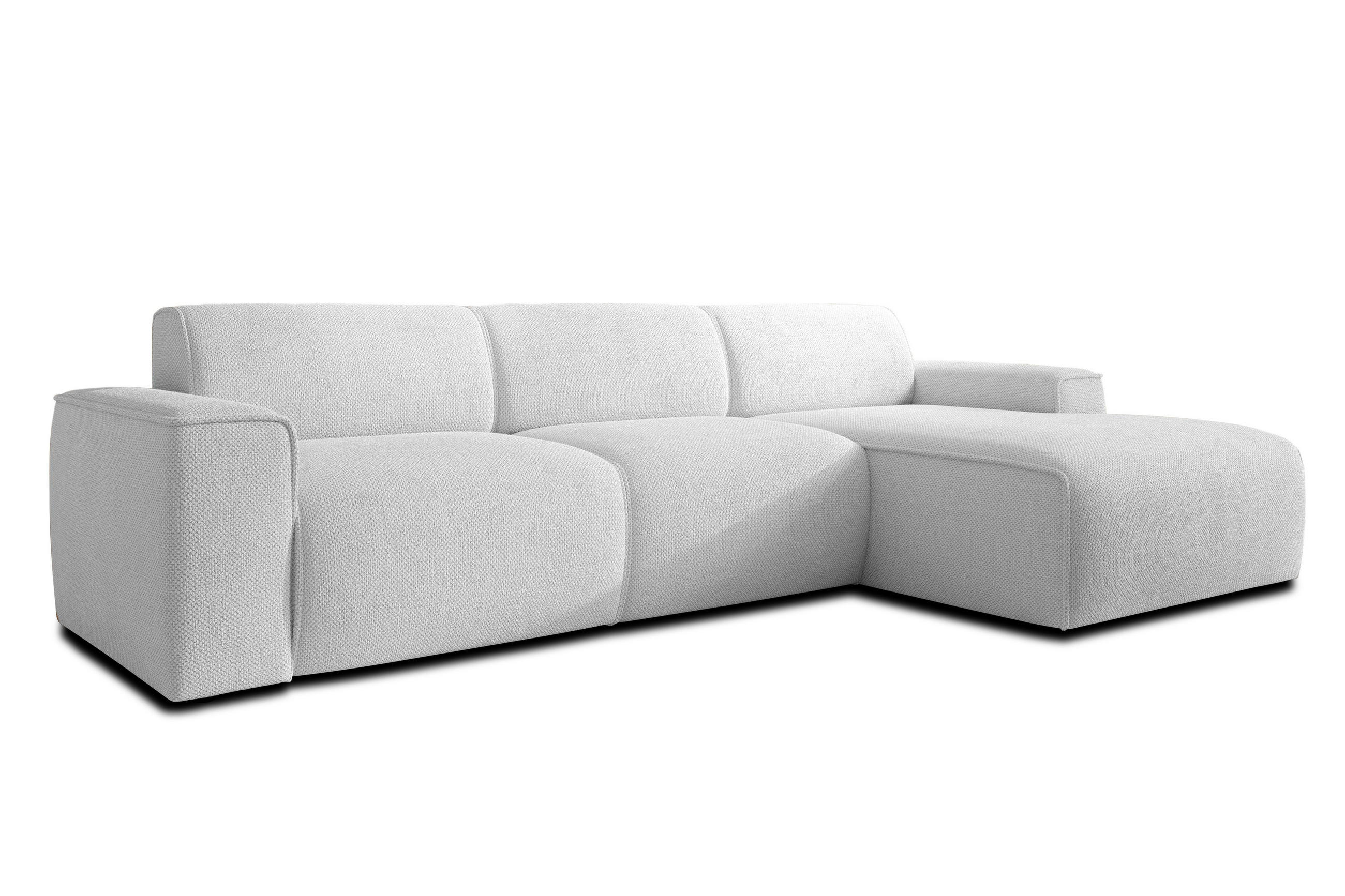 ECKSOFA L Form Didim mini Ivory 310/165/78 cm – stilvolle kleine Eckcouch R - Greige/Champagner, Kunststoff/Textil (310/165cm) - AX Living