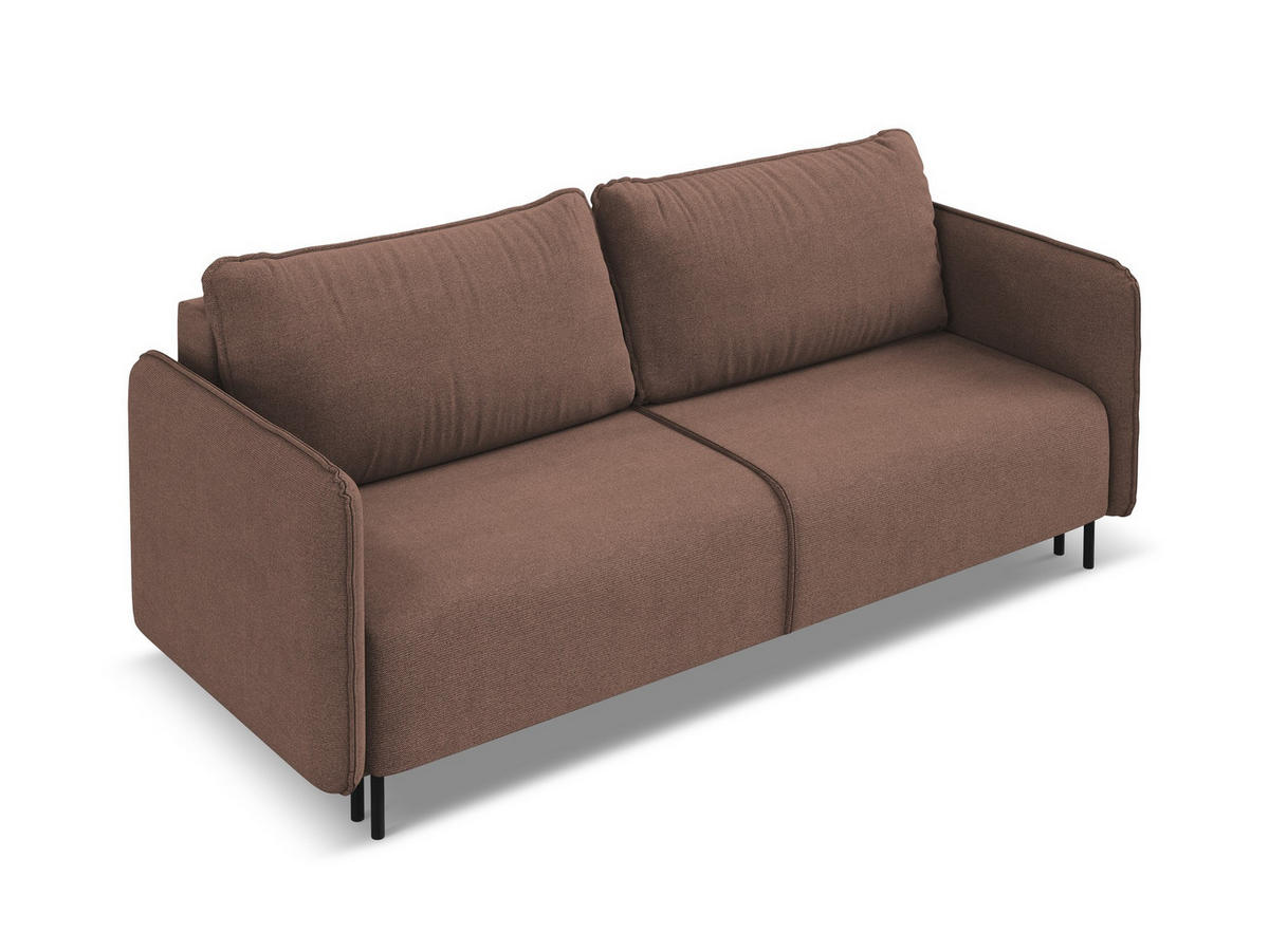 3-SITZER SOFA mit Schlaffunktion Strukturstoff Stoff Pink - Pink/Hellrosa, Holz/Textil (226/90/92cm) - Makamii