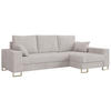 ECKSOFA Dorian Cord Weiß - Goldfarben/Weiß, Textil/Metall (242/138cm) - MKS