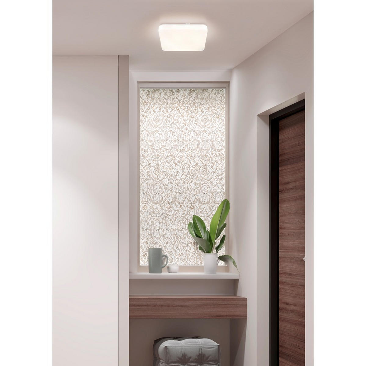 DECKENLEUCHTE DONTE Metall Weiß matt LED Aufbau - Weiß, Metall (27/27/5.5cm) - Globo Lighting