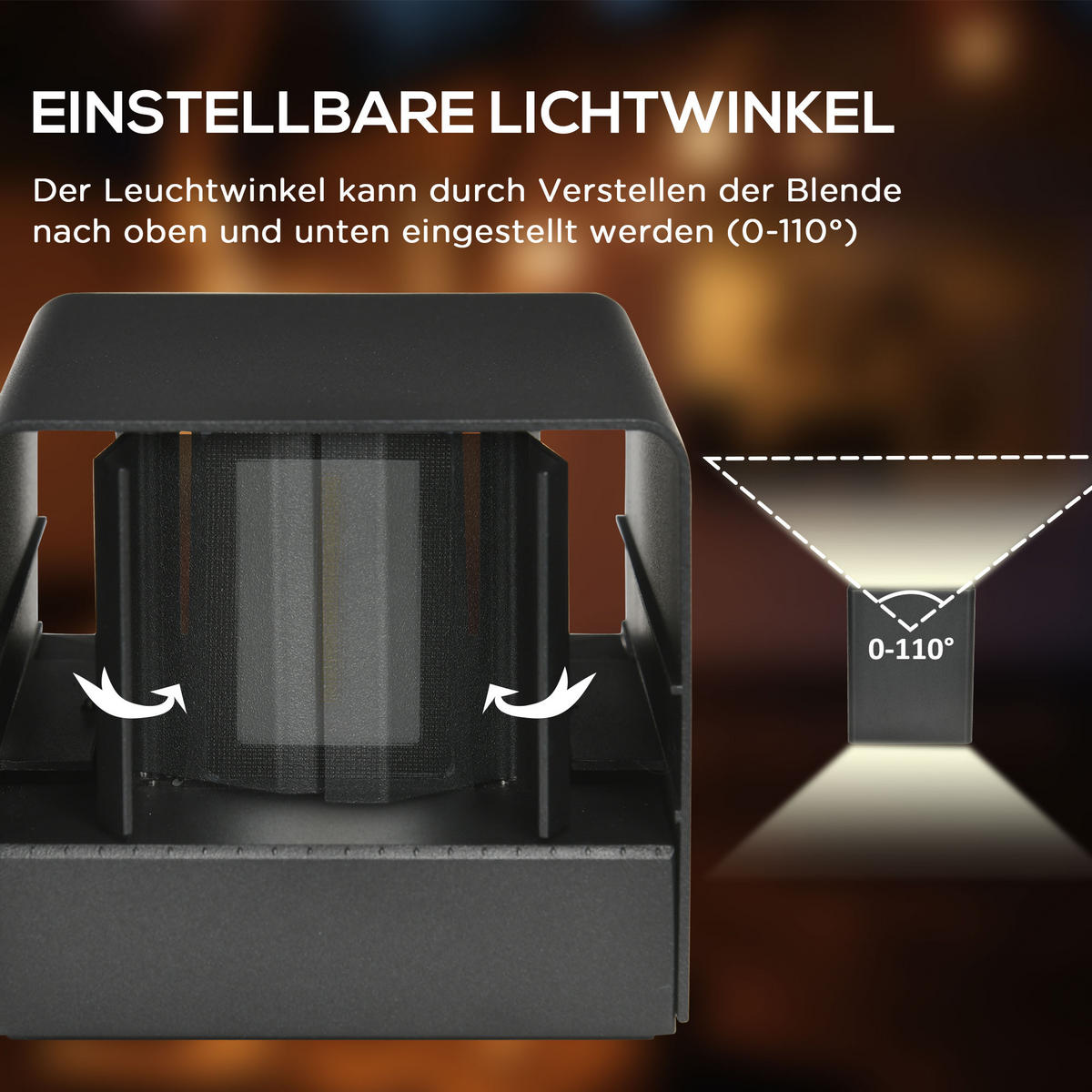 WANDLEUCHTE, Aluminium, Schwarz - Schwarz, Metall (11/13/16cm) - Outsunny